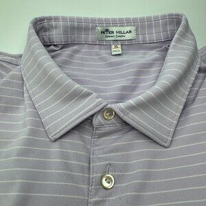 Peter Millar Summer Comfort Purple Striped Polo XL